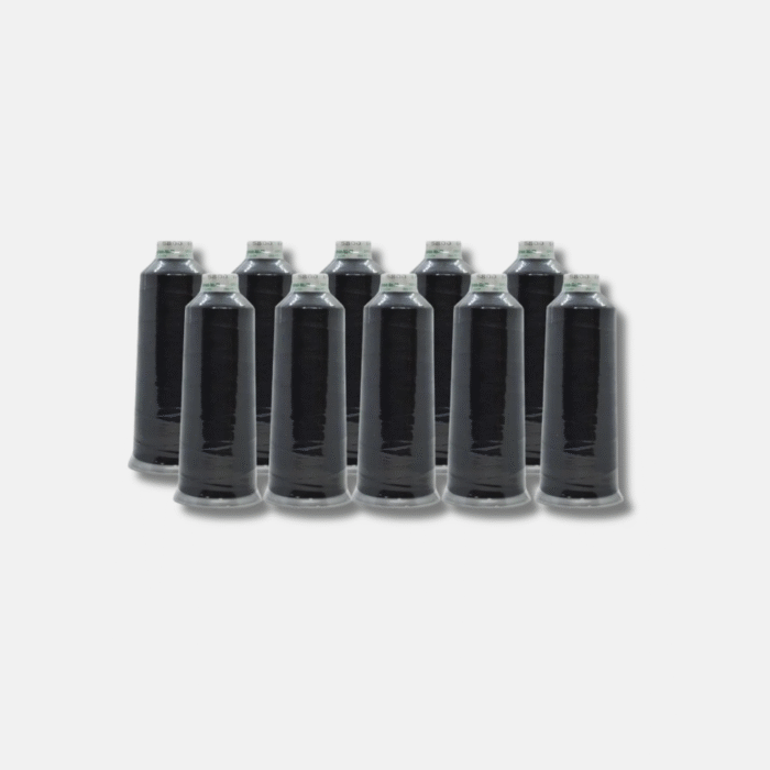 Hilo Polystitch Madeira Para Bordado color negro, paquete de 10 conos